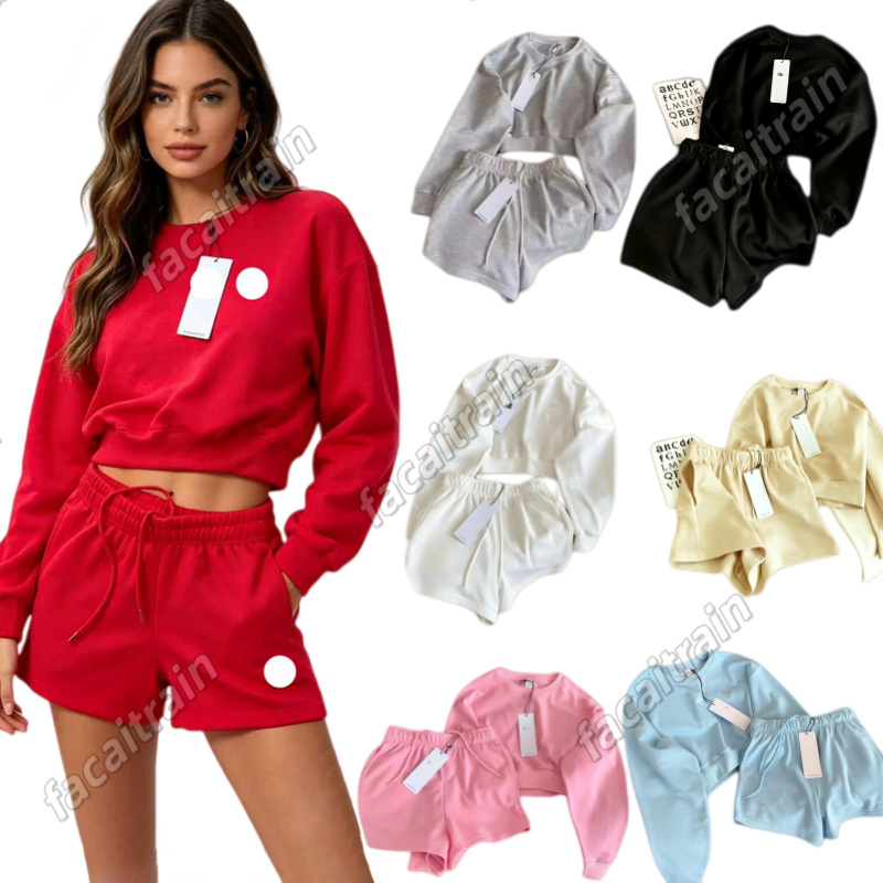 New hot sale yoga set gym sets womens short hoodies and shorts set fashion pullover jacket set ladies 3D Silver logo clothes alosetnessitilly joggin
