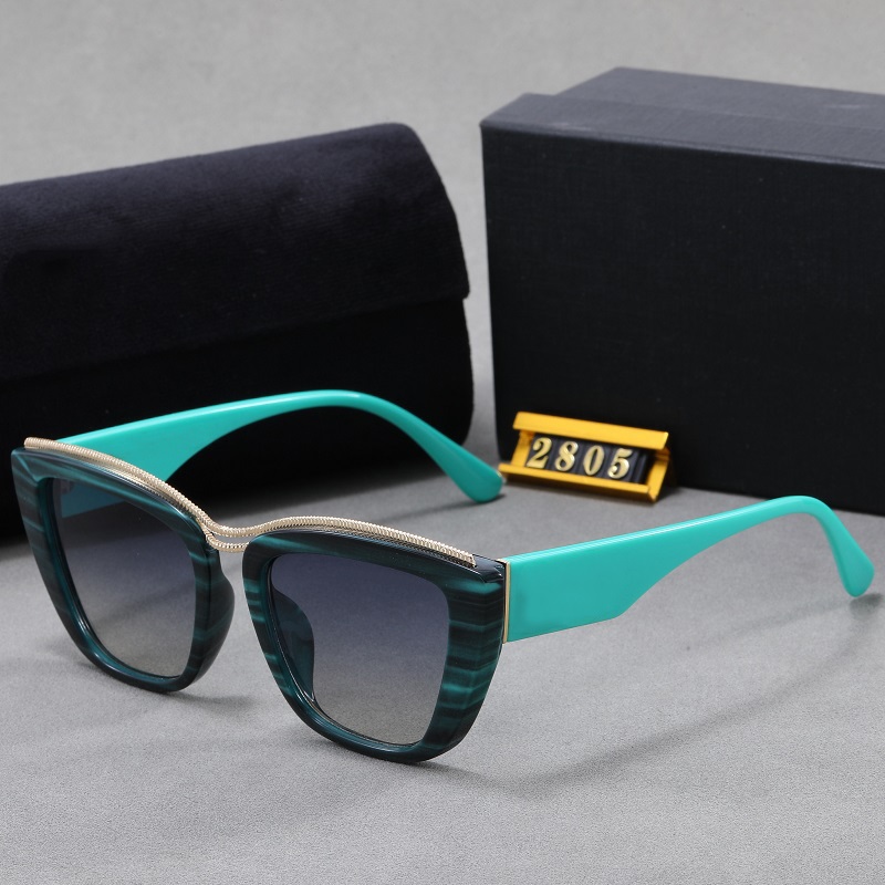 With Box Designer Sunglasses Luxury Eyeglasses Euro American Trend Glasses Amber Black White Green Hip Hop Matching Driving Shading UV Polarized Cas