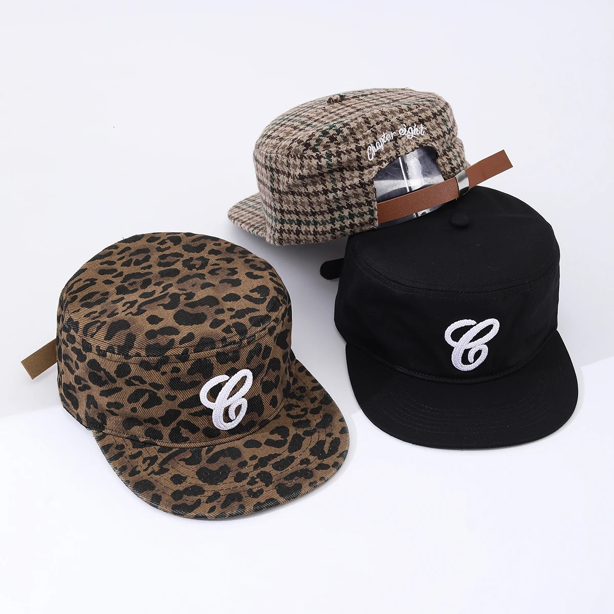 Trendy British style retro large letter embroidered flat-top hat fashionable and casual versatile and suitable for all occasio 260604