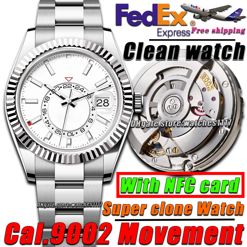 Luxury watch Mens watch Clean Factory watch SKY Cal.9002 Movement Designer watch Automatic Mechanical 42MM High quality 904L Stainless steel Full fu