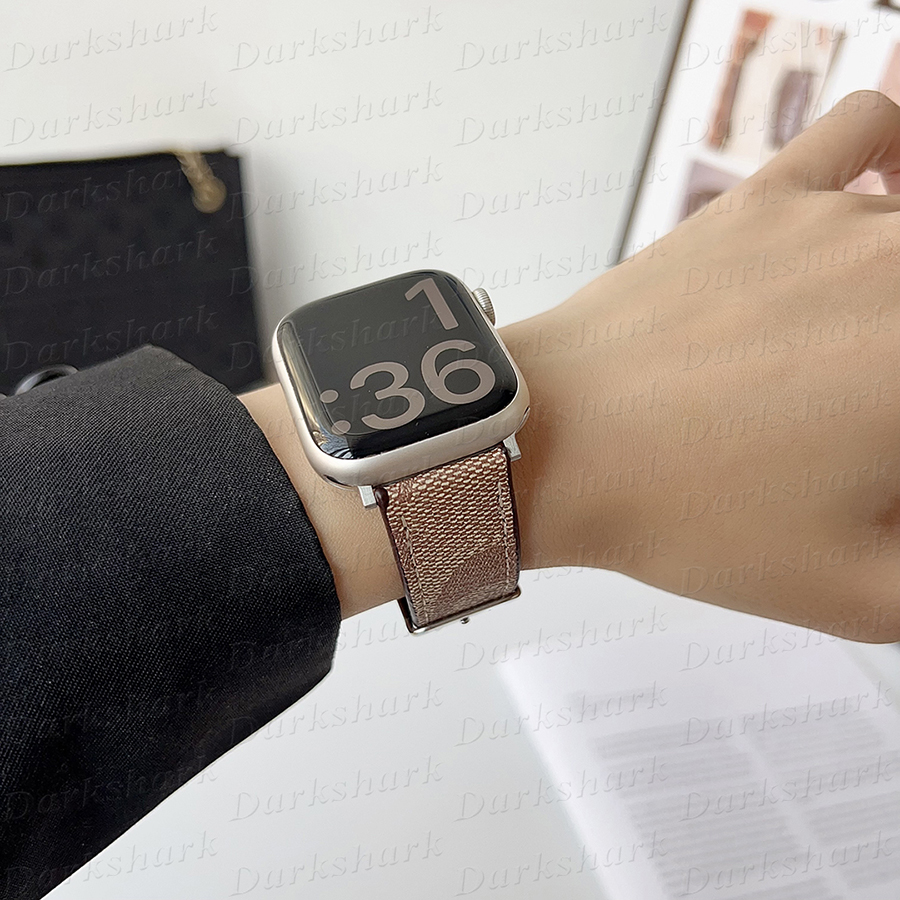 Designer Smart Watch Band for iWatch Series S11 S10 9 8 7 6 5 4 3 10 Ultra 2 49mm Leather Bracelet Wristband Watches Strap 38mm 40mm 41mm 42mm 44mm