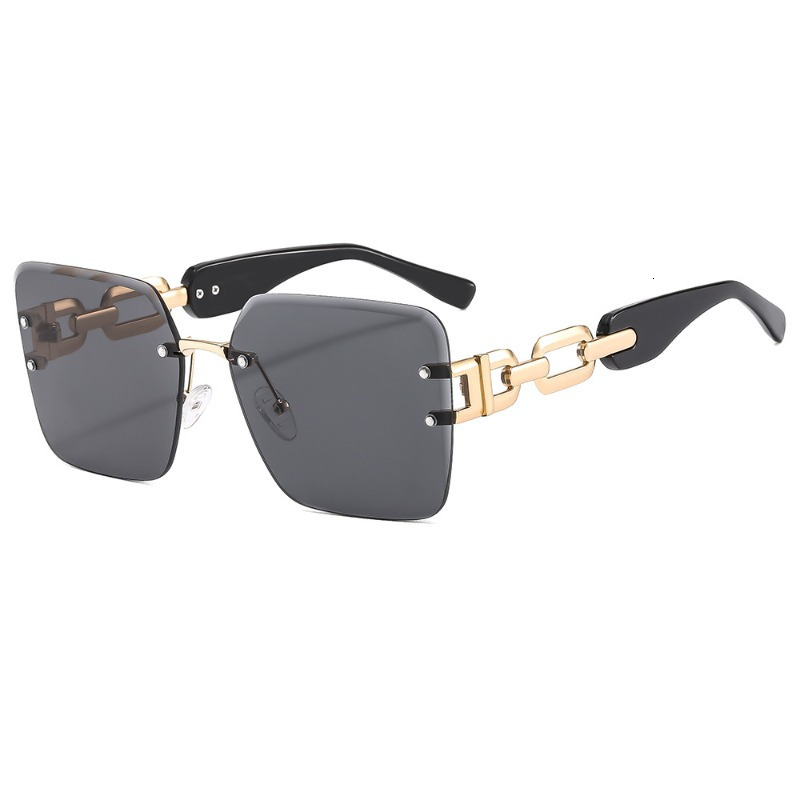 Square Rimless Sunglasses for Designer Women Men Fashion Cut Edge UV Protection Sun Glasses Trendy Outdoor Shades