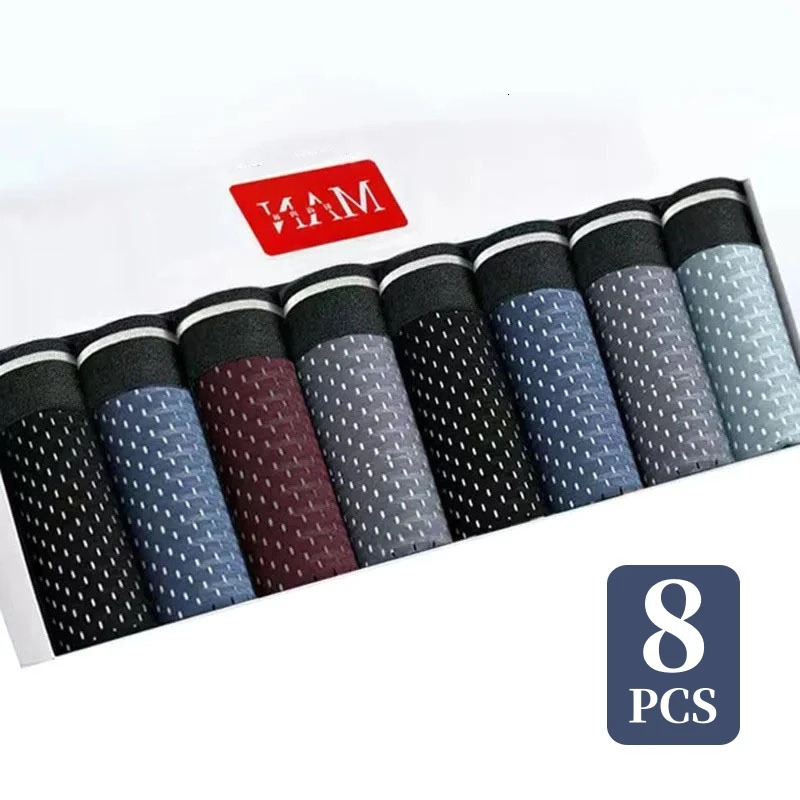 48PcsMens Underwear Ice Silk Sexy Boxer Shorts Midwaist Breathable Mens Mesh Comfortable Soft Men Plus 5XL 260604BANJIA