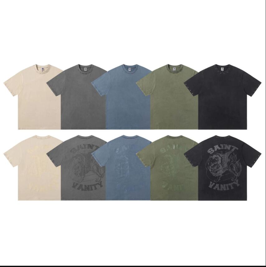 New summer Saint Vanity short sleeves t-shirt Casual Mens and Womens luxury printed Sportswear top tees