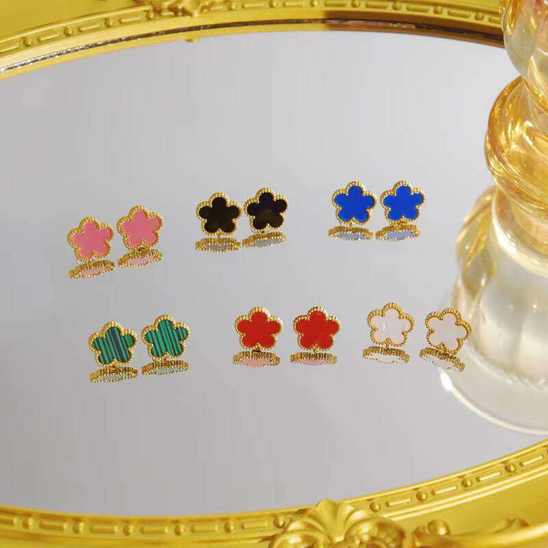 Women's high-end designer clover earrings, light luxury, birthday gift with original cloth bag-image-1109156576
