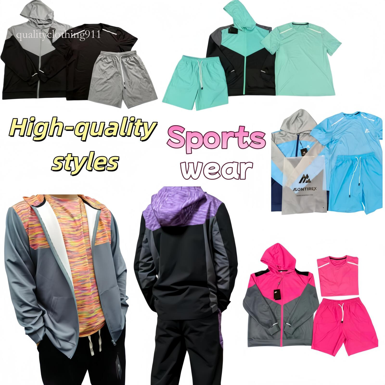 miller tracksuit monterex tracksuit montirexs Classic casual sports piece set high elastic loose breathable fitness and running outfit ultra thin