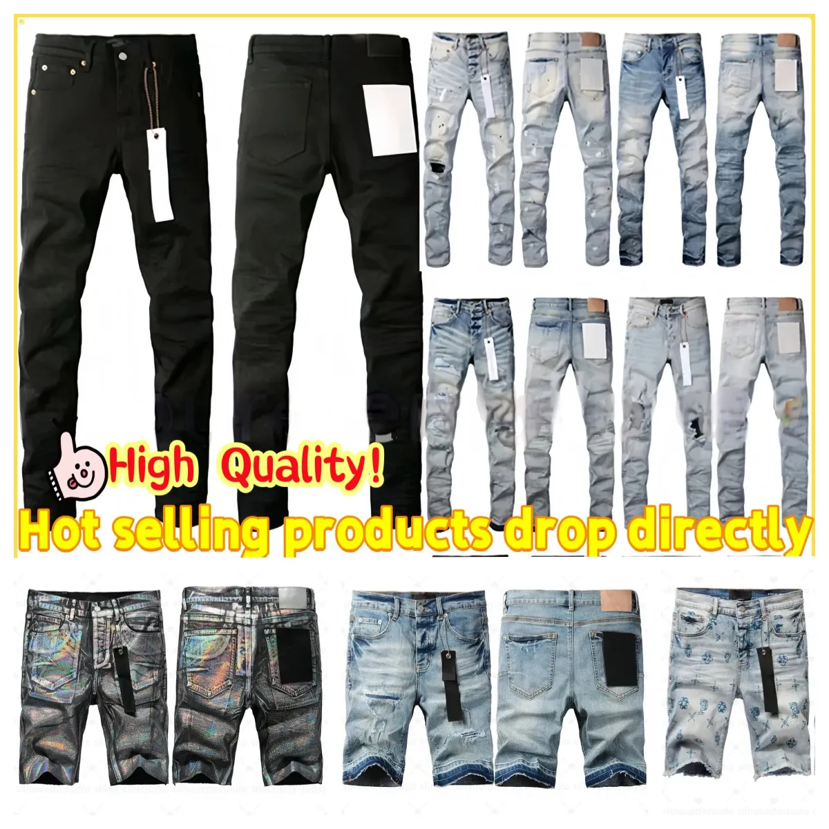 shorts purple shorts men designer High quality purple jeans Designer Mens Jeans Shorts Summer Fashion Trousers Brands Beach Pants Street Wear Den-image-1109215140