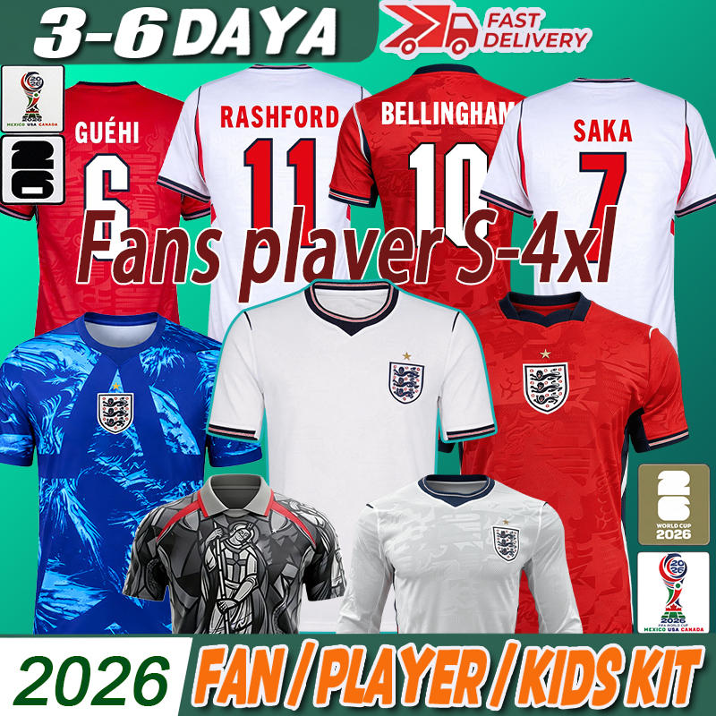 england football kit 2026 BELLINGHAM Rashford KANE SAKA RICE XXXL 4XL Soccer Jerseys england world cup football shirt 2026 Long sleeves Goalkeepe-image-979601667
