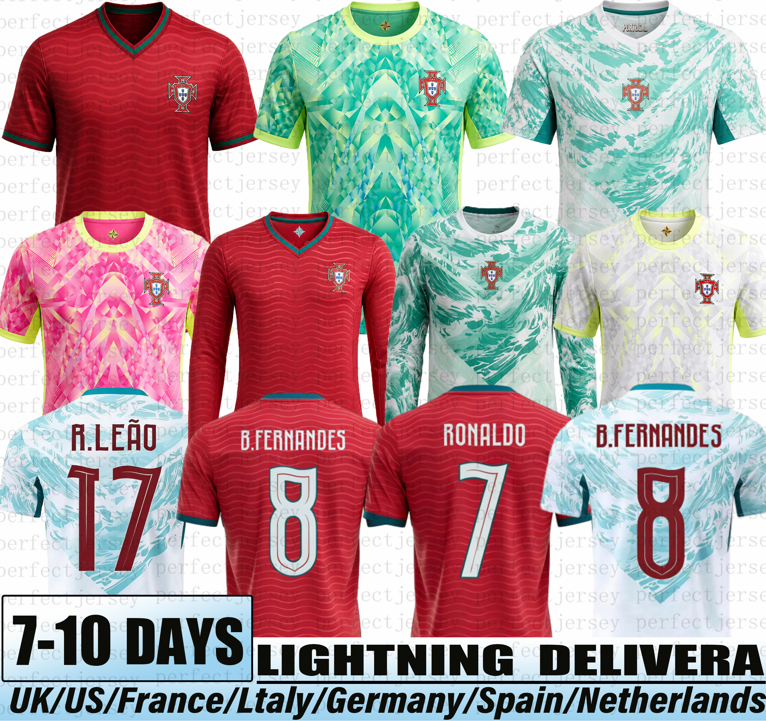 portugal jersey 2026 Ronaldo Soccer Jerseys B. Fernandes G.RAMOS Bernardo Portugal world cup 2026 Felix Neves Neto mens kit kid gk fans player Lo-image-962711373