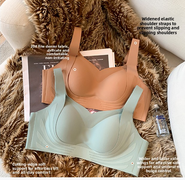 Seamless Wireless Bra for Women, Soft Support Comfort Bra with Wide Straps & Side Coverage No.2813-image-1109182556