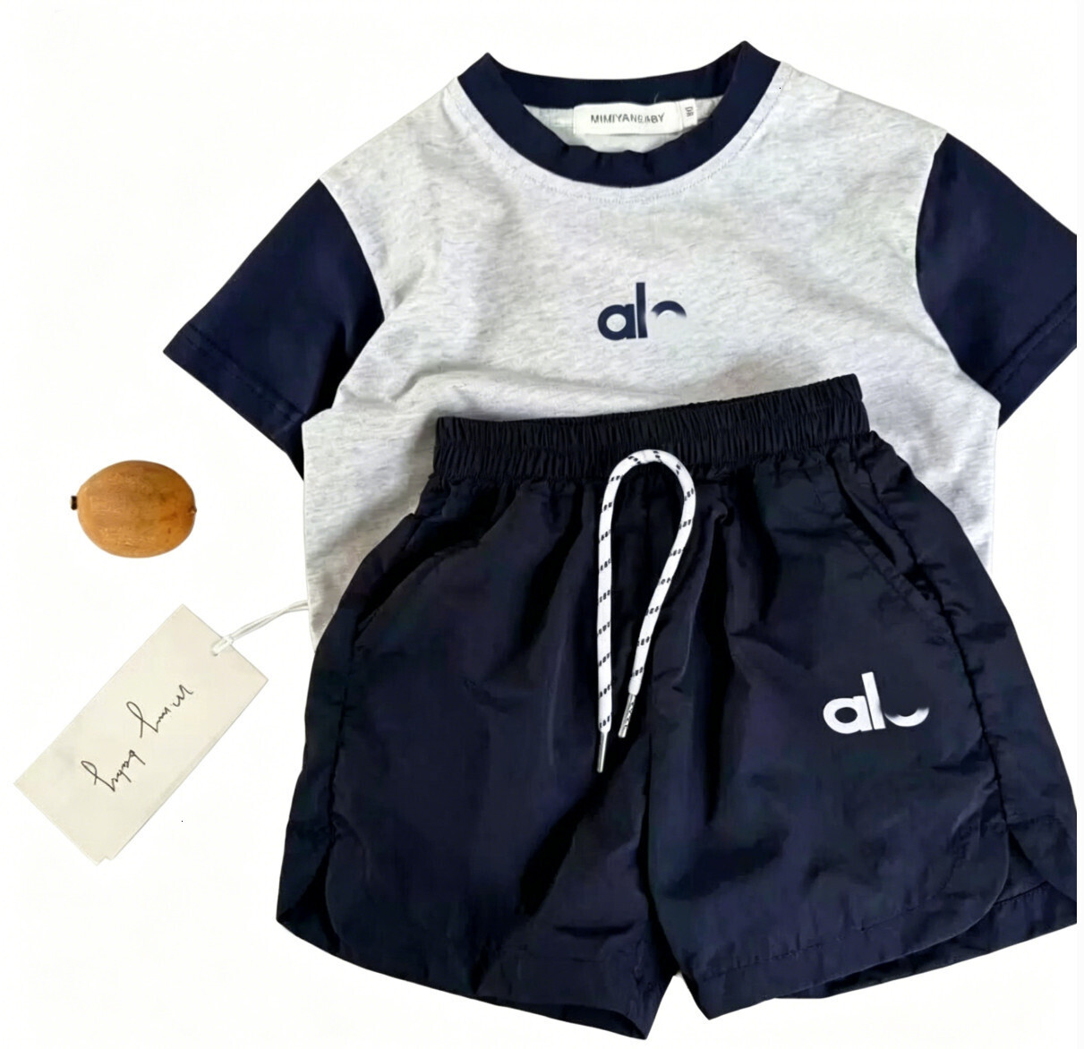 Daily Must-have Designer Kids Summer Two Piece Set Breathable Short Sleeve Top And 5 Inch Casual Shorts Boys Girls Travel Play Trendy Casual Childre