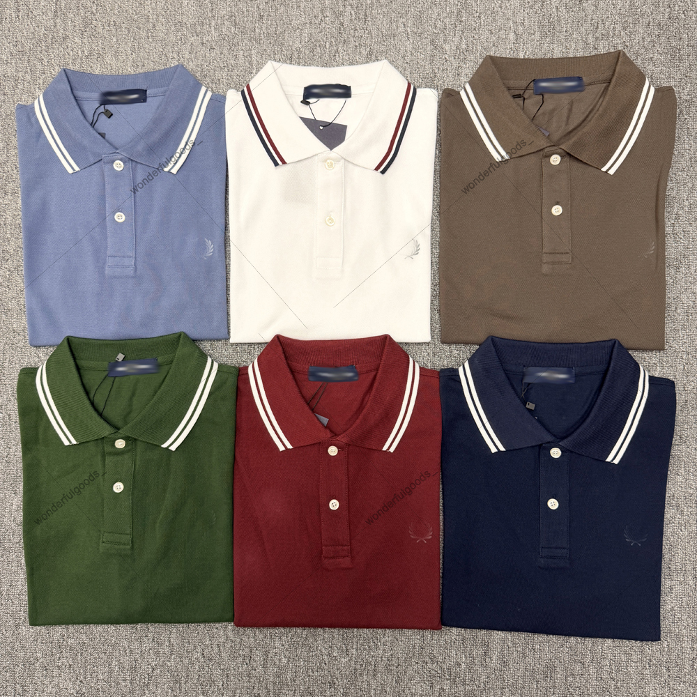 Men's Polo Shirts Short Sleeve Casual Cotton Embroidered Lapel Tops Solid Color Slim Fit Breathable T-Shirts british style-image-1109161032