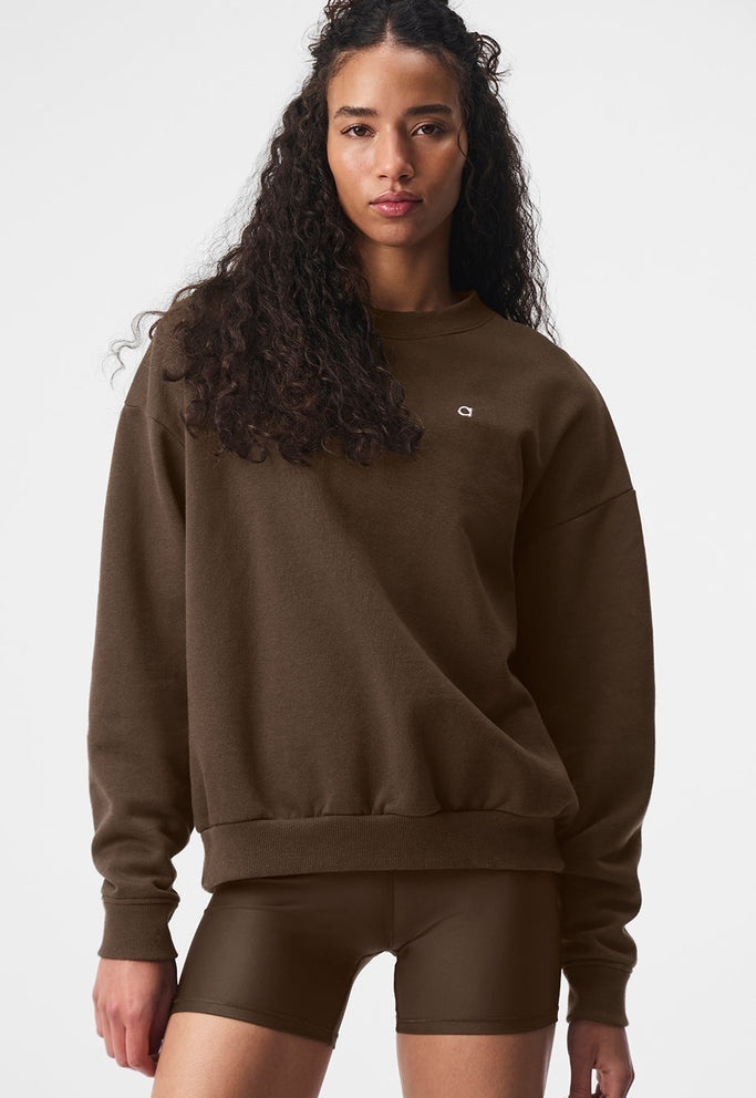 Accolade Sweatshirts Pullover Women Designer Brown Lettering Hoodies Lady Yoga Cotton Sport Sweater-image-938741333