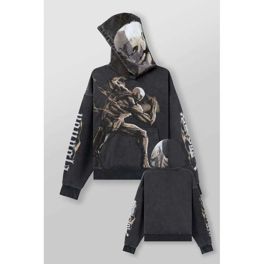 Attack on Titan Graphic Hoodies Grunge Streetwear Sweatshirt Tops Oversized Hoodie Gothic 2000s Harajuku Y2k Men Clothing 26Y0606