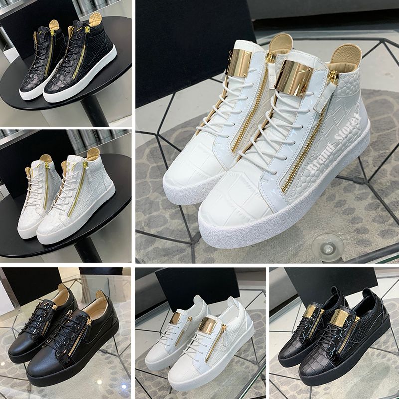 Créateur hommes chaussures décontractées baskets de qualité supérieure en cuir véritable fermeture éclair double face semelle en caoutchouc baske