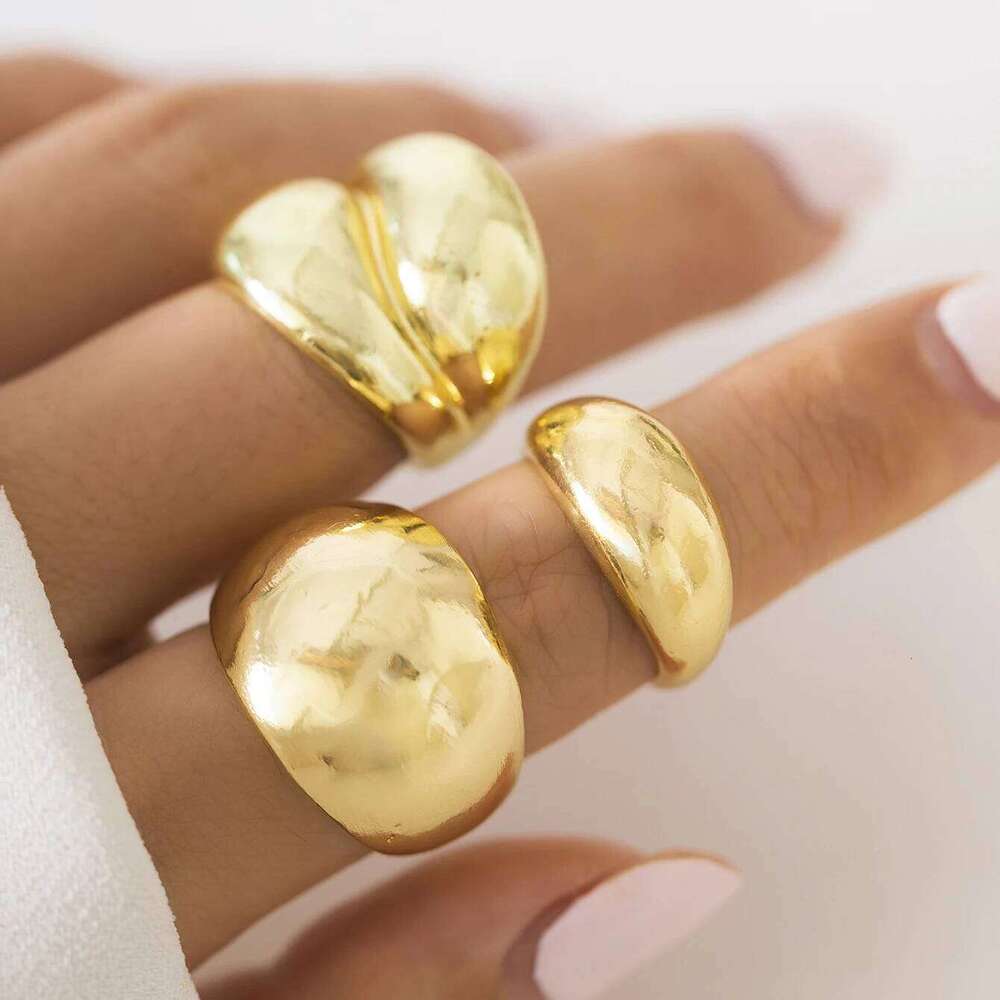 3Pcs/Set Sizes 8 Vintage Glossy Metal Rings for Women Wedding Bridal Punk Geometric Knuckle Ring Fashion Jewelry Steampunk Men