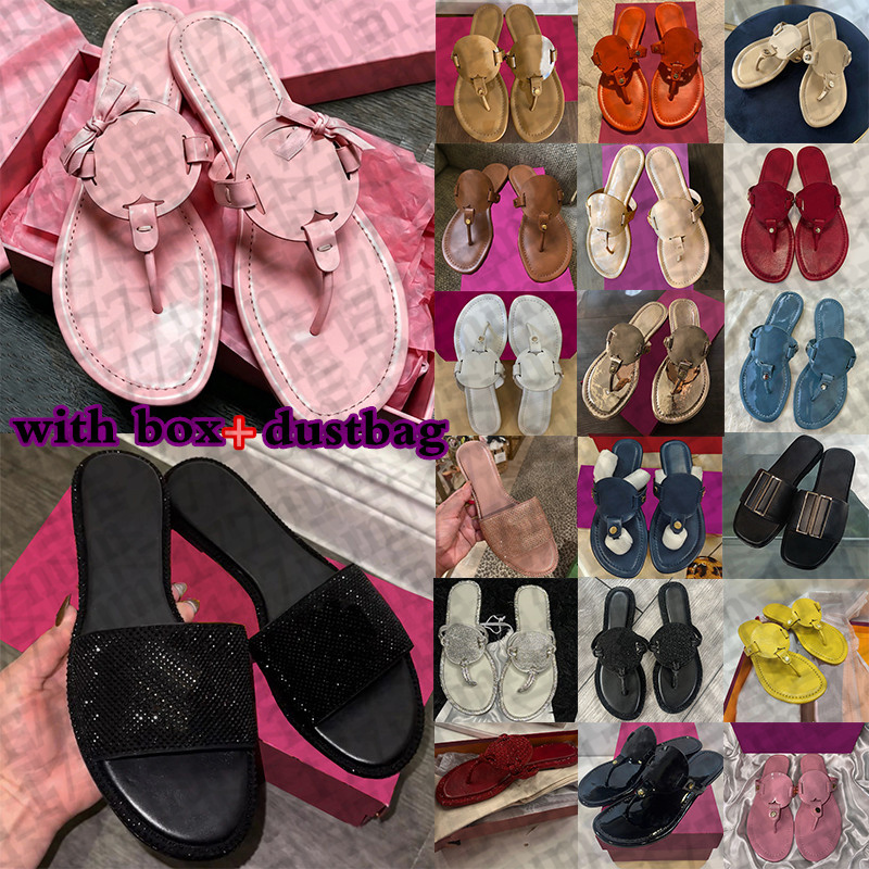 with box free shipping designer slippers diamond sparkling slippers womens slides summer flat sandals beach wedding shoes rhinestone slipper-image-962062461