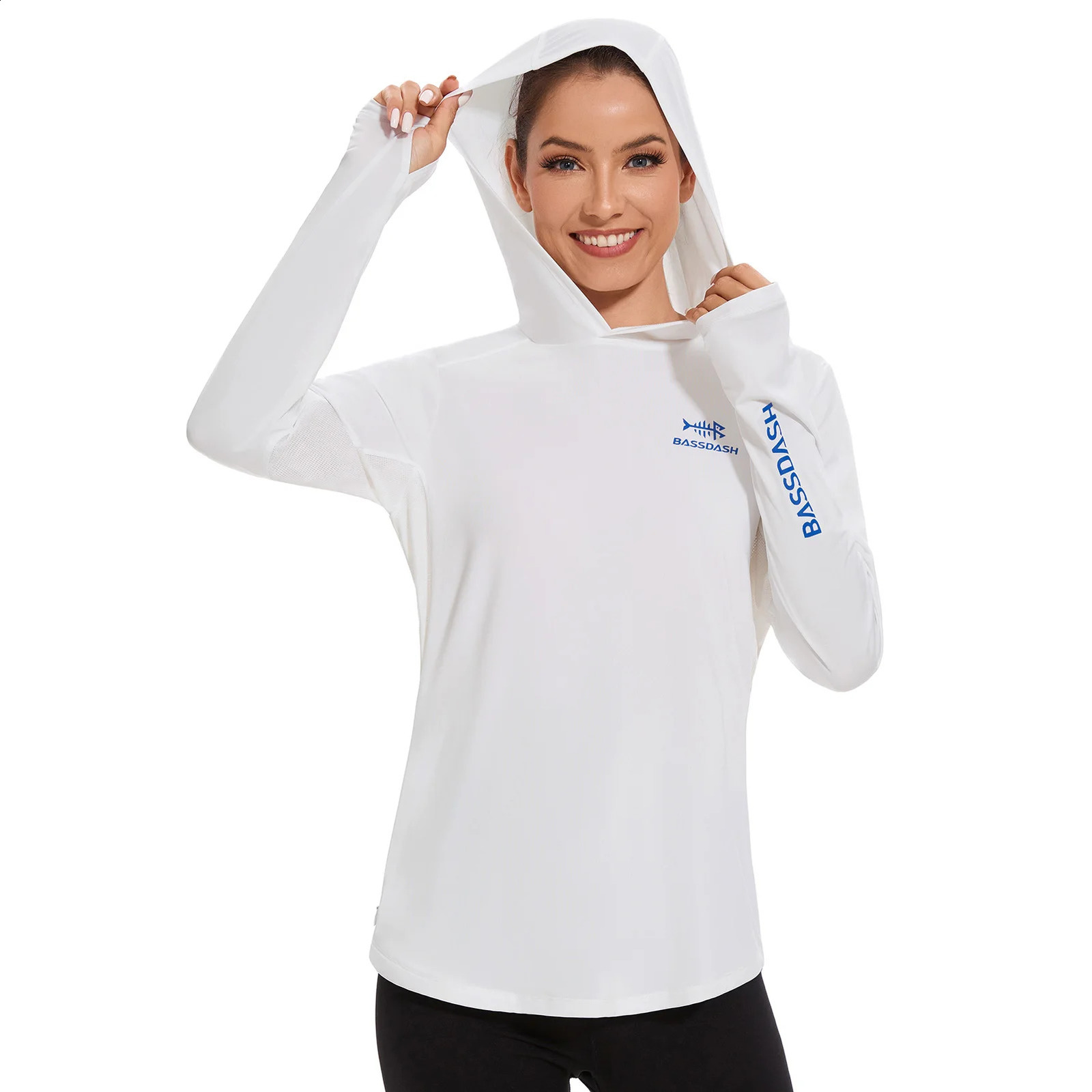 BASSDASH Womens UPF 50 Long Sleeve Fishing Hoodie Shirt with Pocket Sun Protection Lightweight Hooded Shirts FS04W 260605