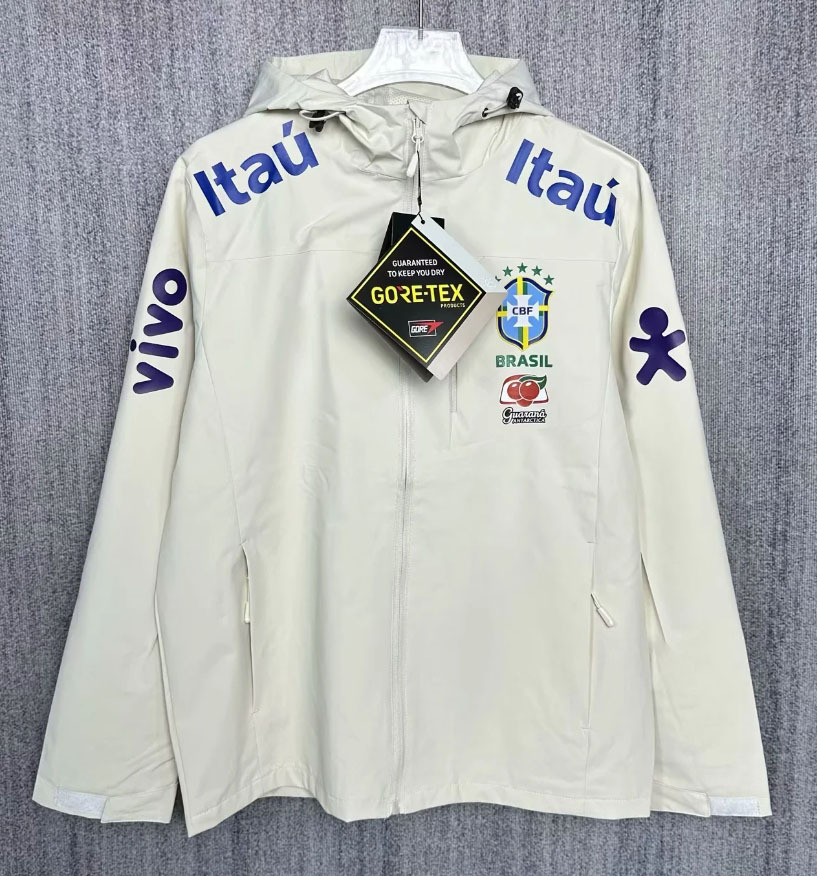 Brazil Soccer Coat Thin Windbreaker Fleece Lined Cotton Jacket Unisex Men Ladies Brazil National Team Football Casual Sports Outerwear02