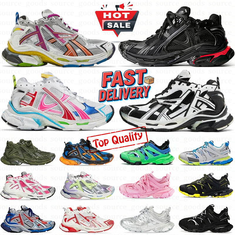 Designer Runner 7.0 7.5 Casual Shoes Track 3.0 Sneaker Paris Paris Triple White Black Pink Grey Beige sneakers Mens Womens Nylon Printed outdoor Tra