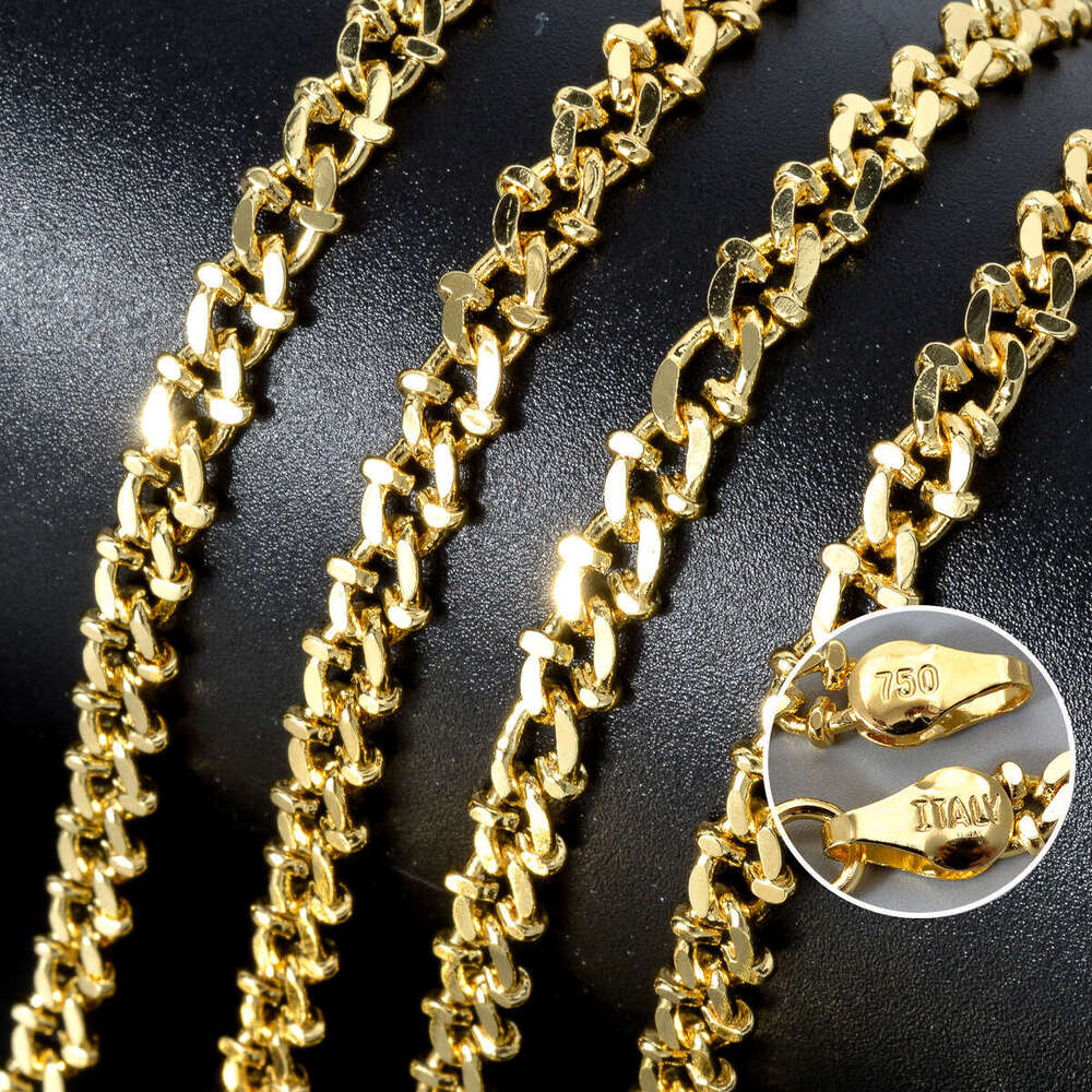 Best-selling vintage Italian 750 copper 18k gold-plated geometric circular hollow-out necklace for women, exquisite clavicle chain pendant