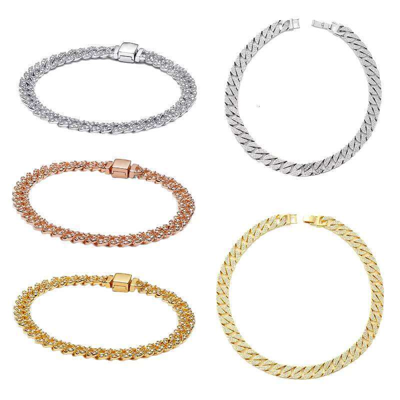 Sterling Silver S925 14K Gold Plated Zircon Cuban Chain Bracelet - Fashionable Children's Gift, Suitable for Weddings and Parties
