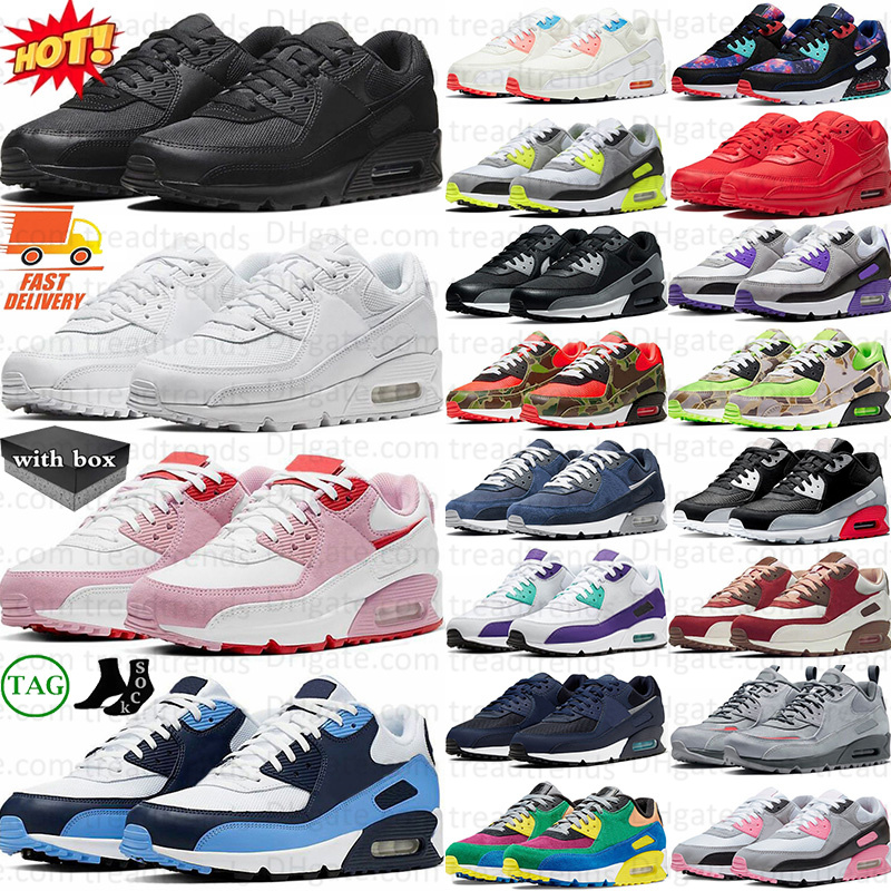 Designer Sports 90s 90 Chaussures de course Homme Femme Triple Noir Blanc Rouge Infrarouge Saint Valentin Gris Brouillard Shimmer Polka Laser Ble