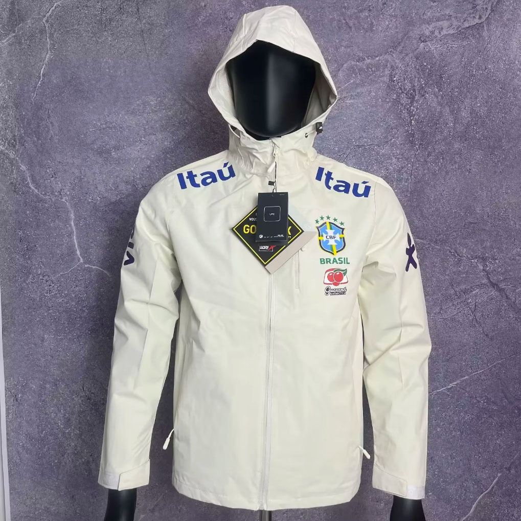 Brazil Soccer Coat Thin Windbreaker Fleece Lined Cotton Jacket Unisex Men Ladies Brazil National Team Football Casual Sports Outerwear03