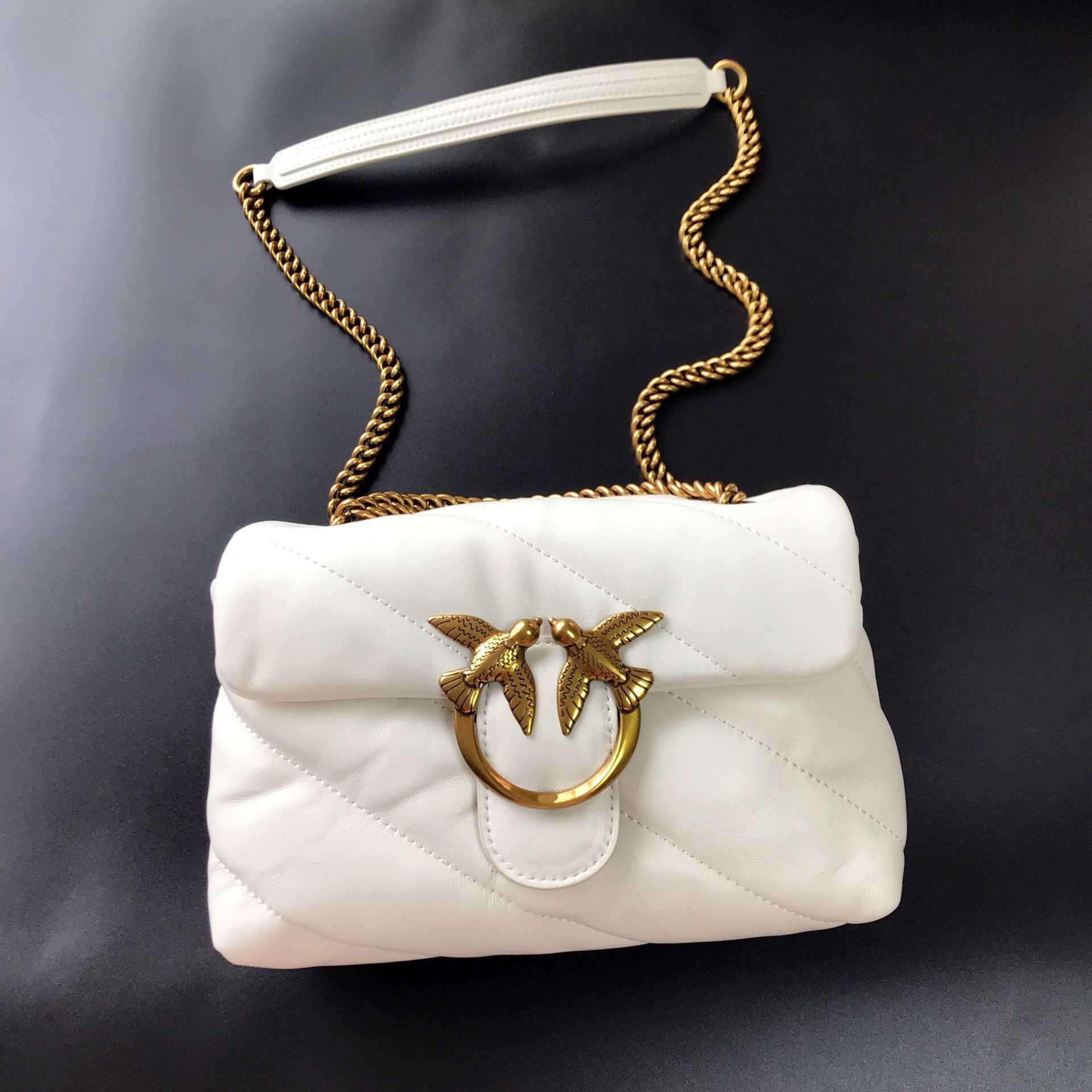Womens Mini Genuine Sheepskin Puffer Pillow Bag - Trendy Chain Crossbody Handbag Soft Stylish Perfect for Daily Party Q260606