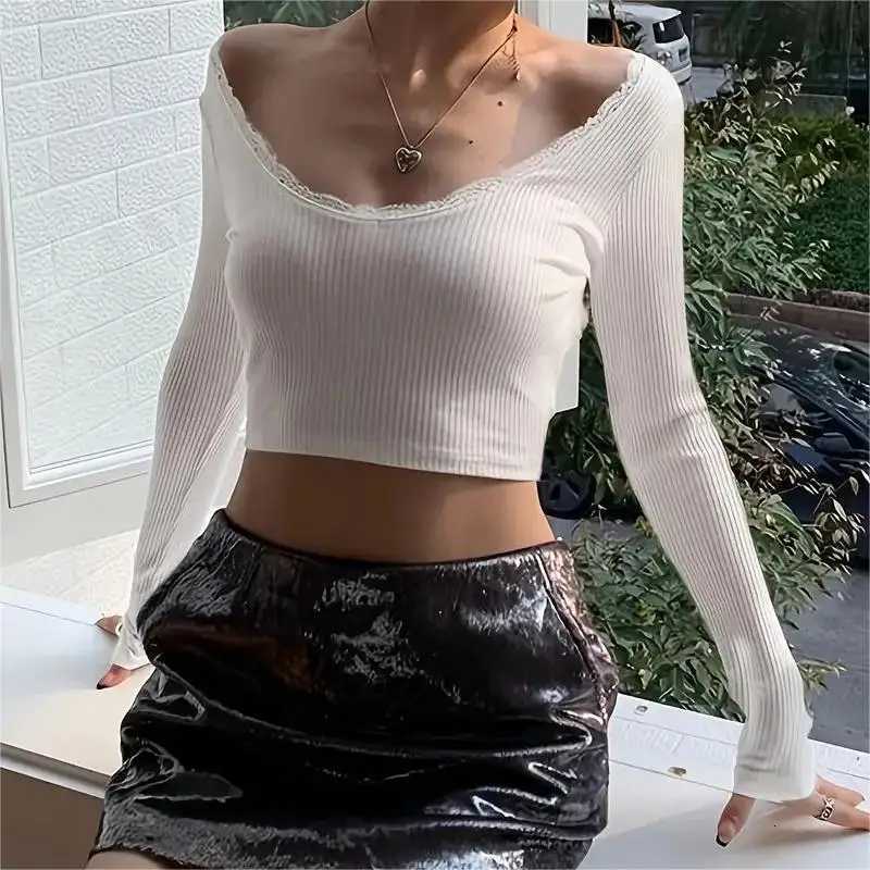 Sleeved Lace-up Camisole Long Sexy Lace Backless Crop Tops Summer Clothes 2024 Fashion Korean Sweet Spicy Tank Top Y2K T-shirt X260606
