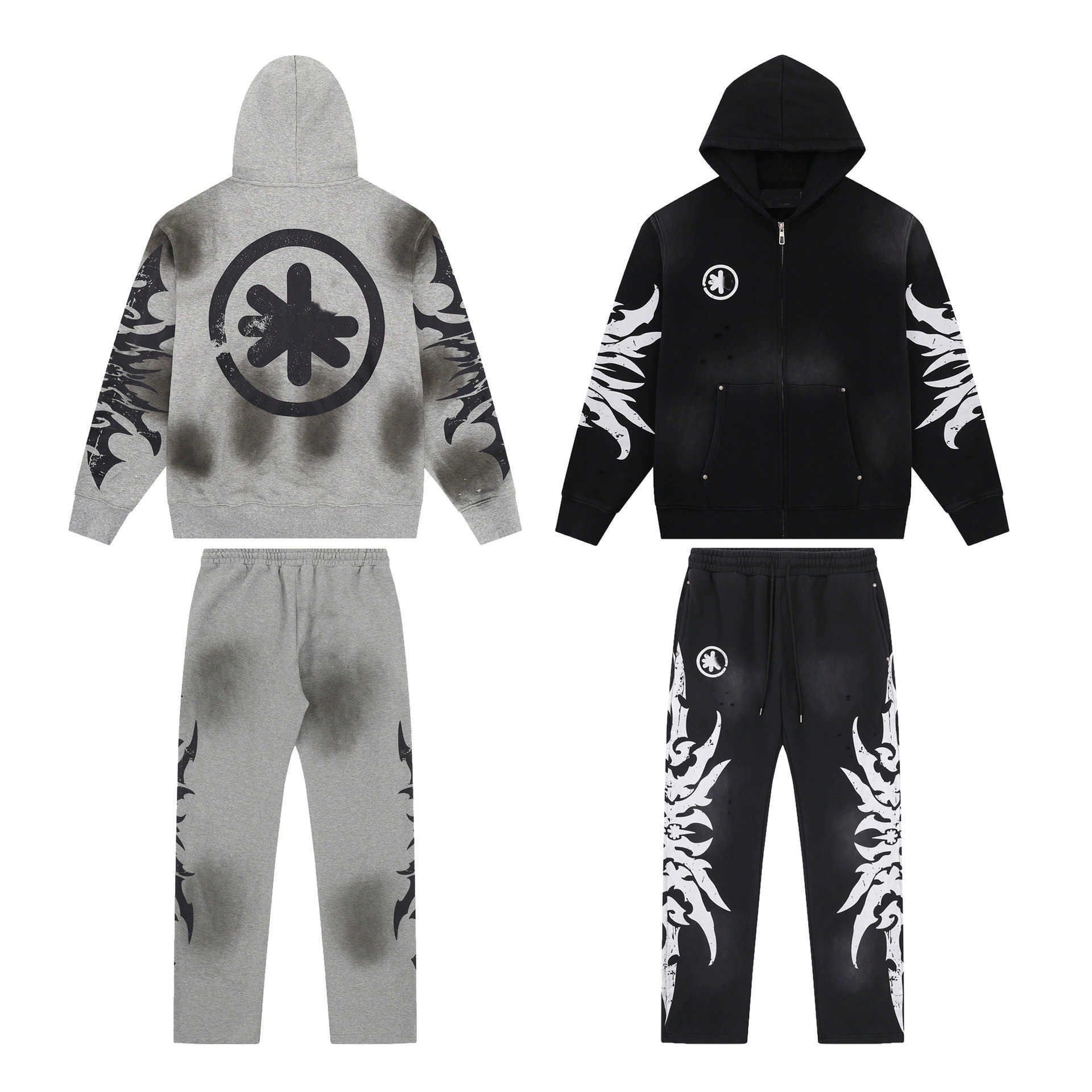 Street Tracksuits High Mens Womens Washed Vintage Terry Hoodies Pants Pullover Baggy Cotton Sweatshirts Jackets Oversized Loose Hoody Suit S260606