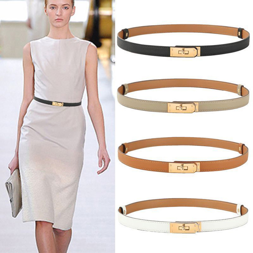 Belts for women designer belt ceinture luxe leather belt narrow all-match with skirt dress decorative pants tucked waistband locking buckle women-image-989468548