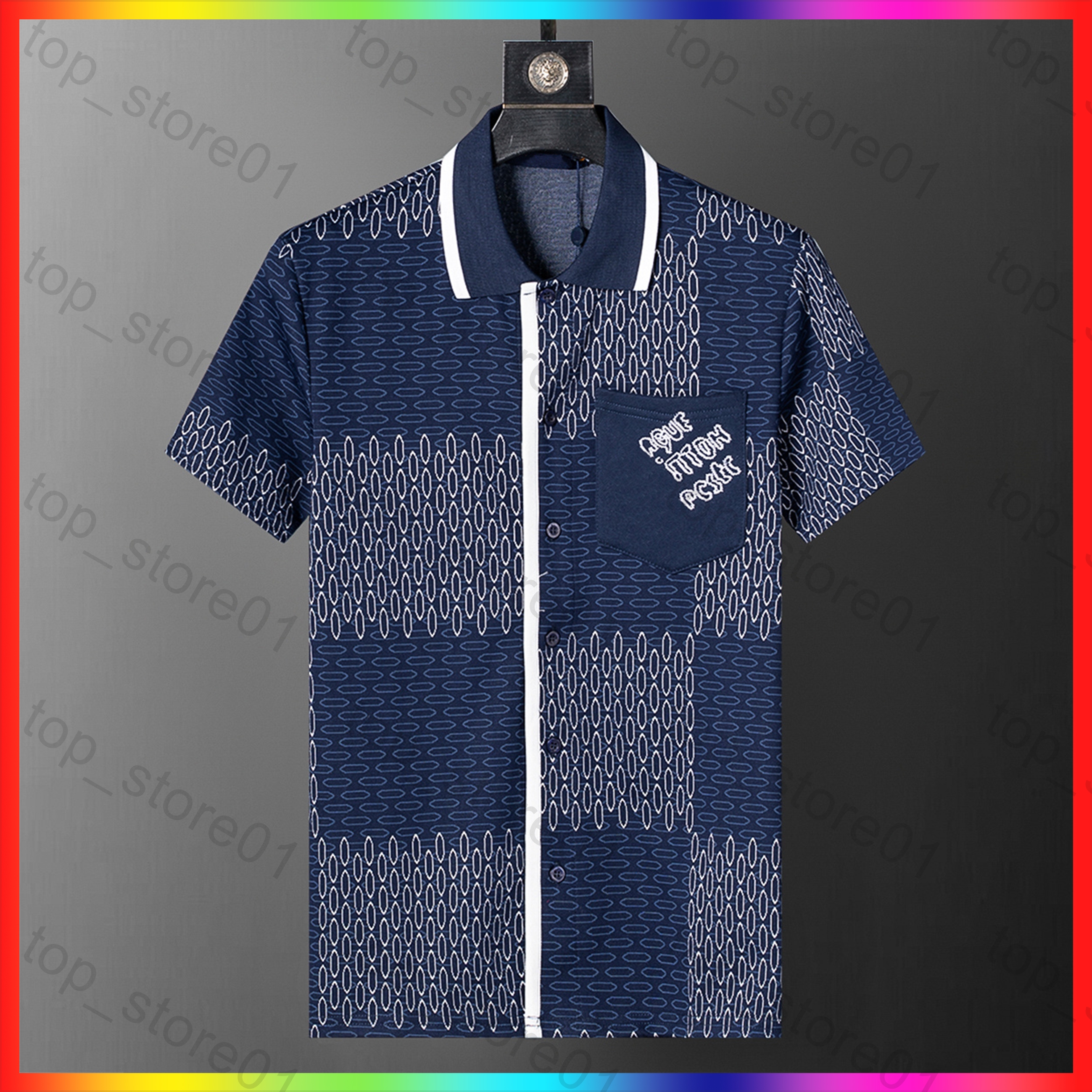 5A Designer Polo Shirts Men Luxury Polos 26ss Casual Mens T Shirt Snake Bee Letter Print Embroidery Fashion High Street Casual lapel fashion mens