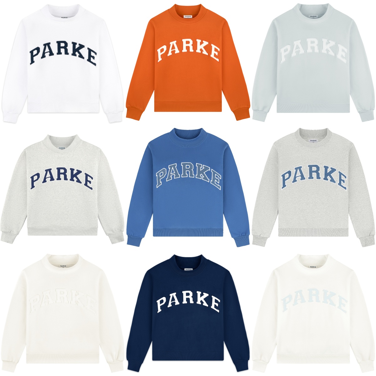 Parke Fleece OG Varsity Mockneck Sweatshirts Women Designer Relaxed Cotton Sweatshirt PARKE Fashion Pullover Jumpers-image-818655819