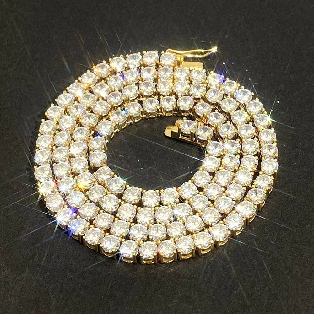 XIYUN 3mm 4mm 5mm GRA Certificate D Color VVS Mossanite Tennis Necklace Bracelet 925 Sterling Silver Moissanite Chain