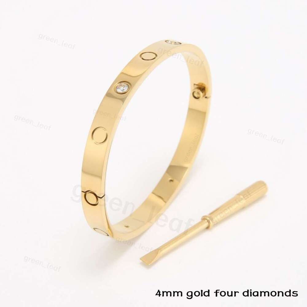 Hot Selling 18K Gold Plated Screw Love Bracelet Wide Version Titanium Steel Bangle For Women Men Luxury Fashion Jewelry With Red Gift Box And Screwd