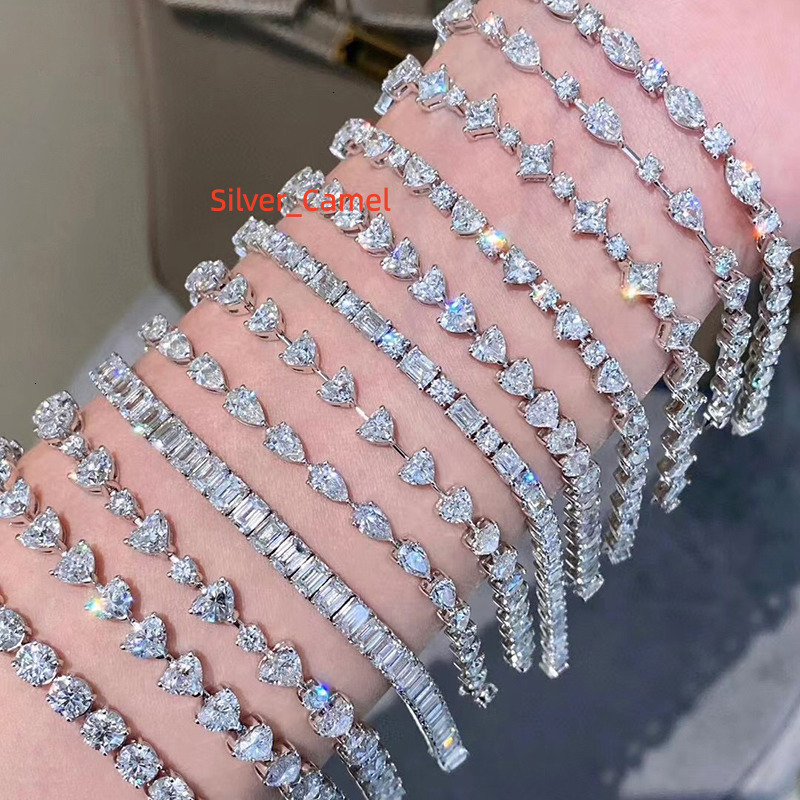 IGI Certified 9k 14K 18K White Gold Fine Jewelry Tennis Bracelet 2mm-5mm Lab Grown Diamonds Paving Diamond Bracelet Bangle