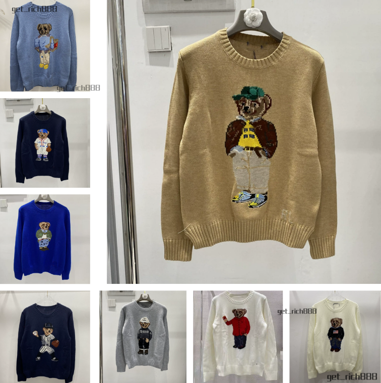 Bear Sweater High Quality Designer Women's Sweater Classic Embroidery Knit Sweater Pullover Casual Sports Cartoon Autumn And Winter Top Women K