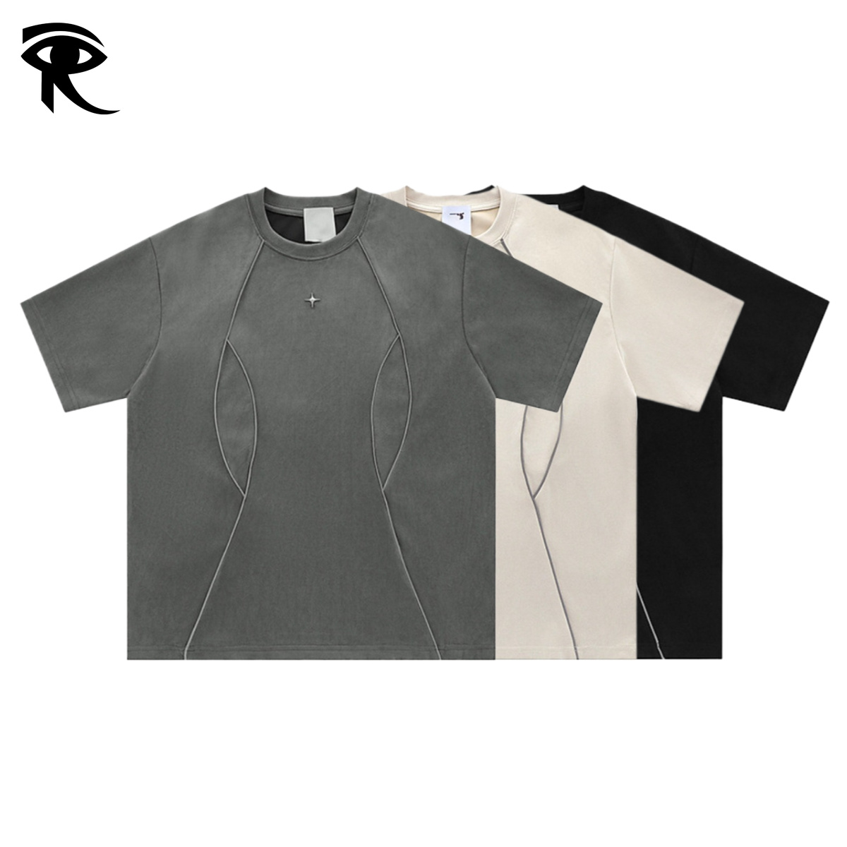 Unisex 2026 Urban Techwear Solid Color T-shirt Men Women Suede Fleece Deconstruction Reflective Strips Loose Couple Short Sleeve Tee Original Top
