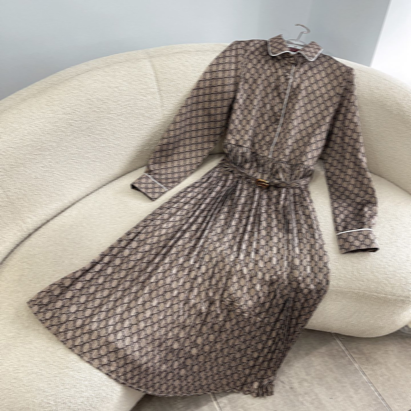 Spring Summer New Luxury dresses for woman designer Women's Retro Jacquard Denim Dress Metal Buckle Detail Daily Outfit Fashion Versatile