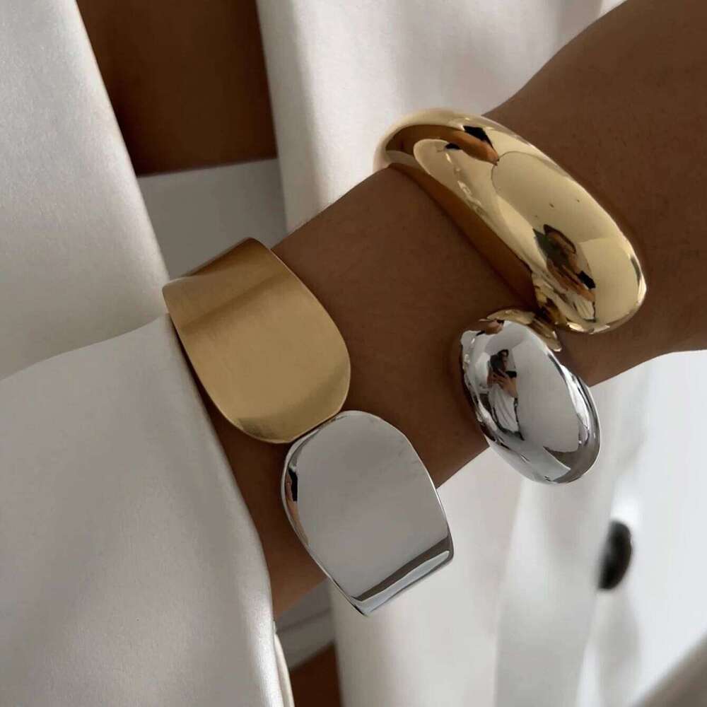 Ingemark Creative Punk Mix Color Water Drop Open Cuff Bangles for Women Vintage Geometric Arm Bracelets Men Couple Jewelry Gift