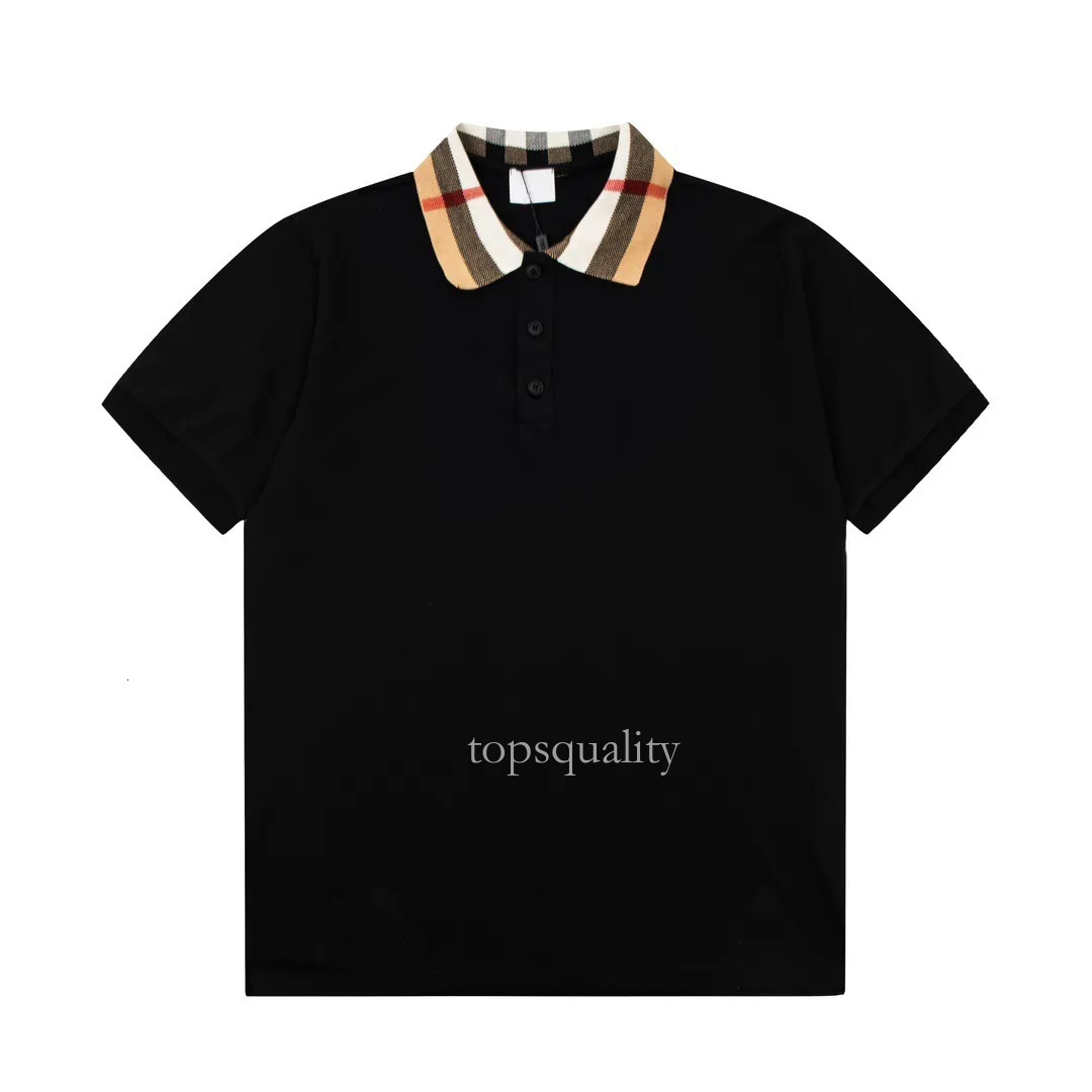 Luxury Brand Mens Womens Designer Burberrrry Classic Pattern Business Men Women Polo Shirt Top Fashionable High Quality Retro Casual Man Shirt Cloth