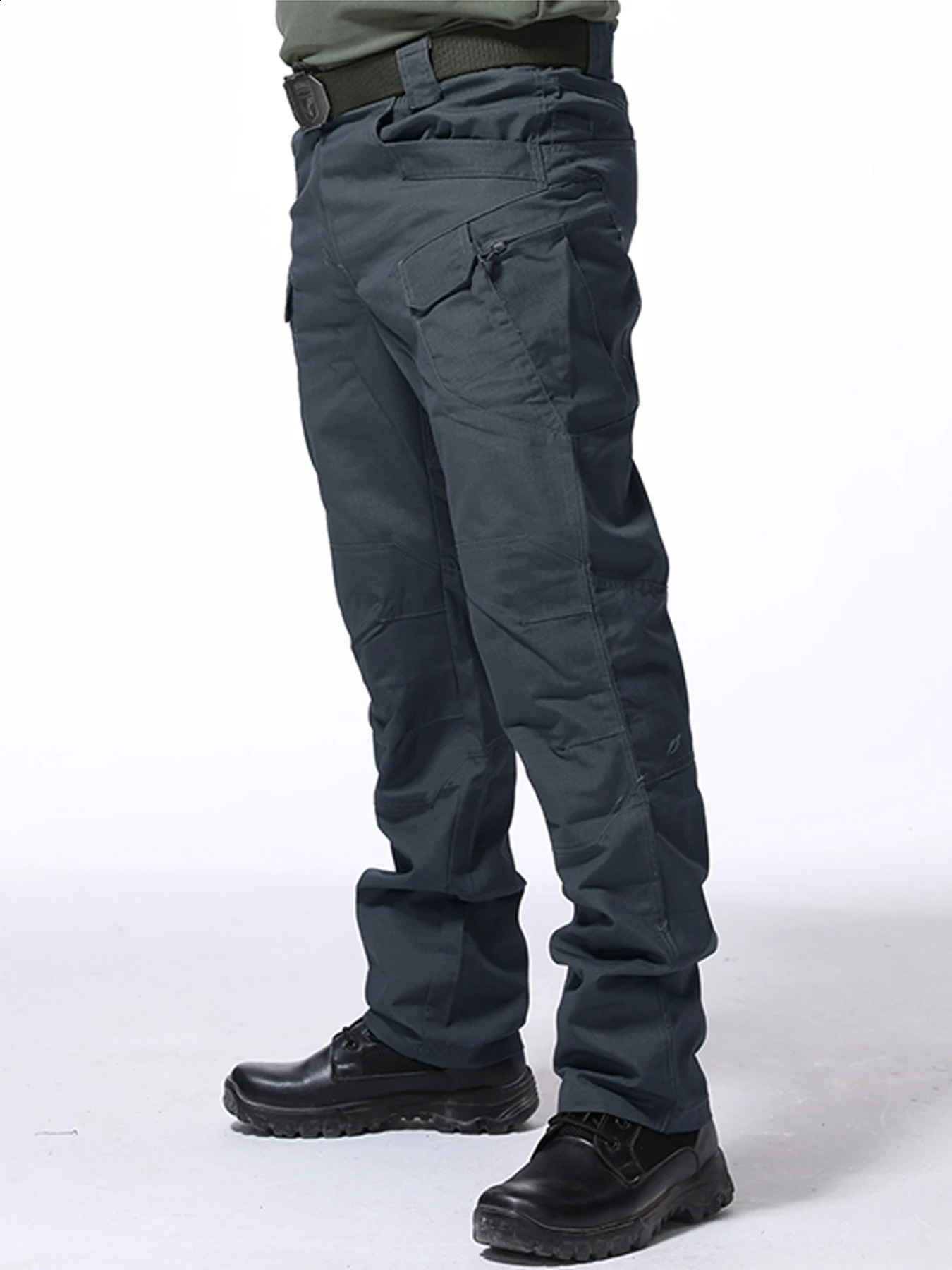 Large Pocket Loose Overalls Mens Outdoor Sports Jogging Tactical Pants Elastic Waist Pure Cotton Casual Work 260528BANJIA