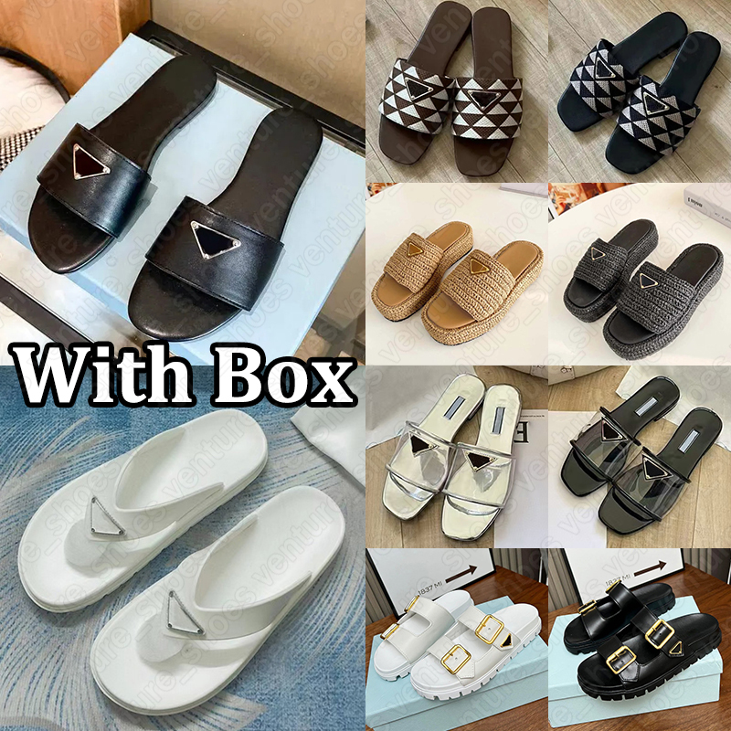 free shipping with box designer slippers d h gate luxury straw woven leather platform accents summer beach sandal wedding slides shoes free shipping