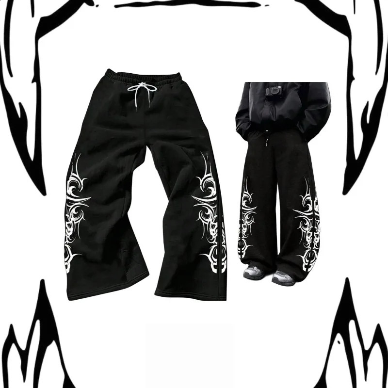 2026 Summer Fashion Mens Womens s Casual Gothic Sports Jogging Pants Straight Leg Oversized Street Jogging Pants 260604bj
