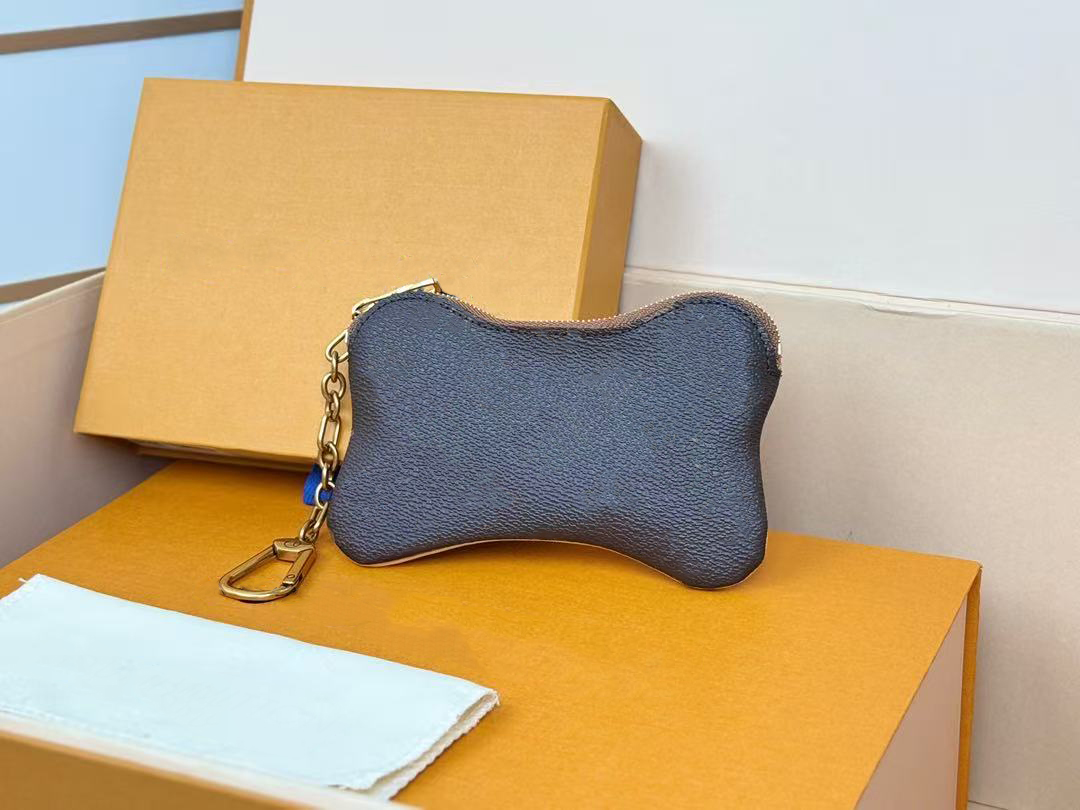 High-quality luxury fashion designer key wallet women's classic cowhide key wallet credit card storage bag women's mini coin bag gift box