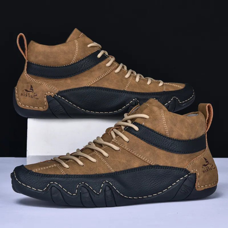 2026 New Designer Boot For Man New Martin Leather Handmade Fashion Shoes Leather Ankle Boots Men Walking Shoe Breathable Hombres Botas Free Shi 6E9