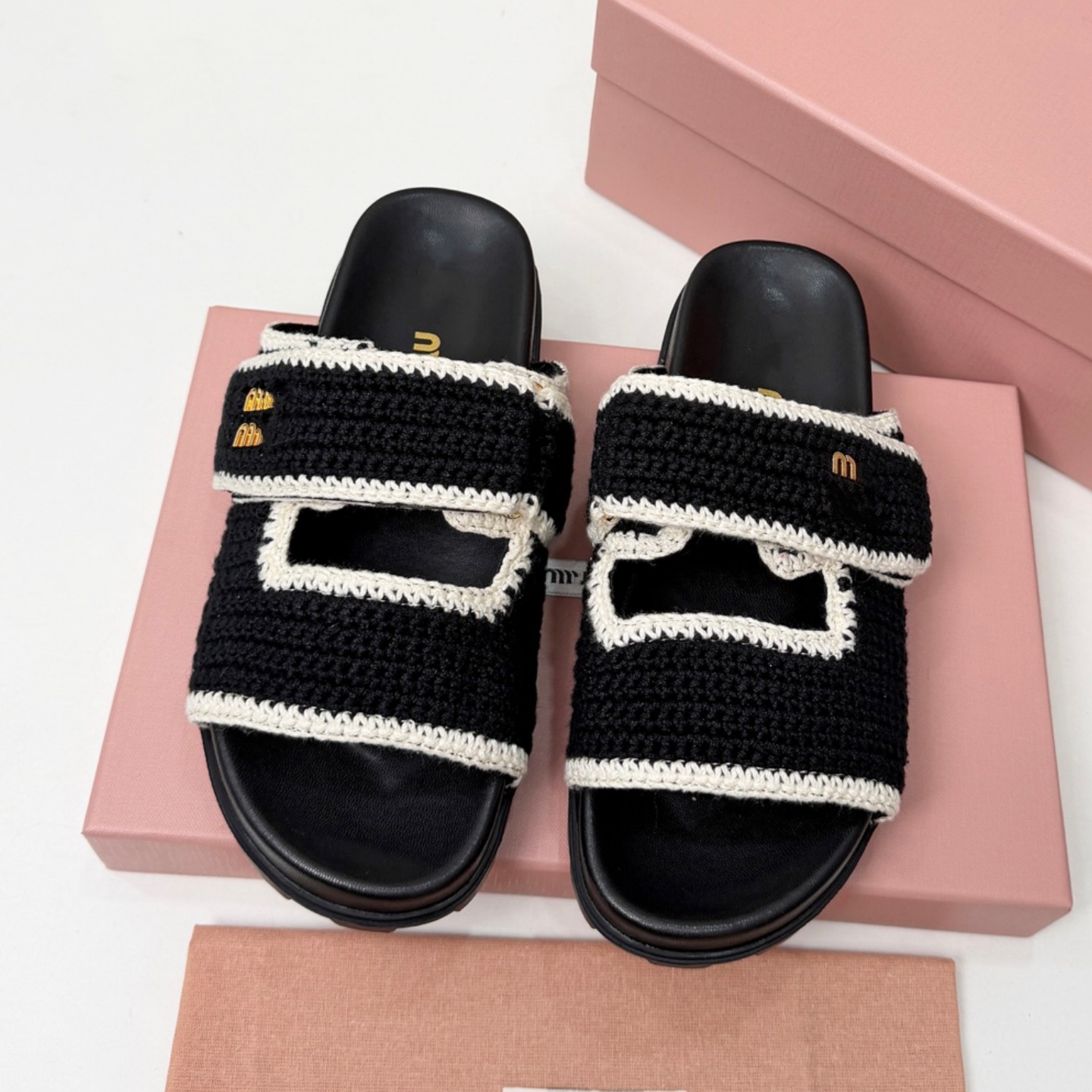 Beach weave crochet Sandal Womens Designer slipper Luxury mule flat heel slide Buckle Gladiator Sandale luxe femme 10a Outdoor sport travel Casual s