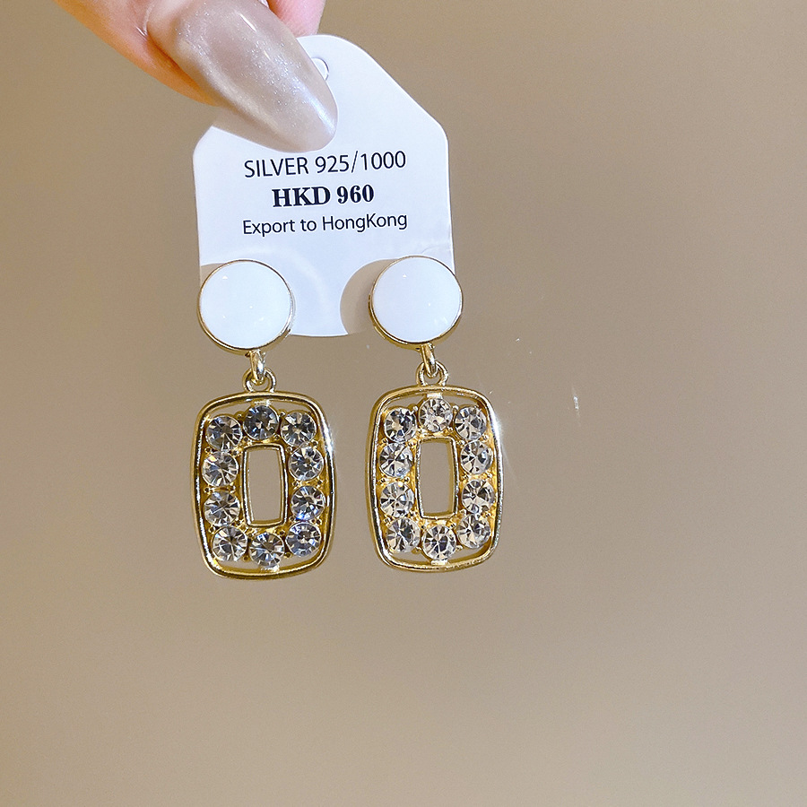 2026 New Popular Crystal for Women, Unique Design, Elegant and Luxurious Stud Earrings, Personalized Silver Needle Versatile Drop Earrings-image-1109399471