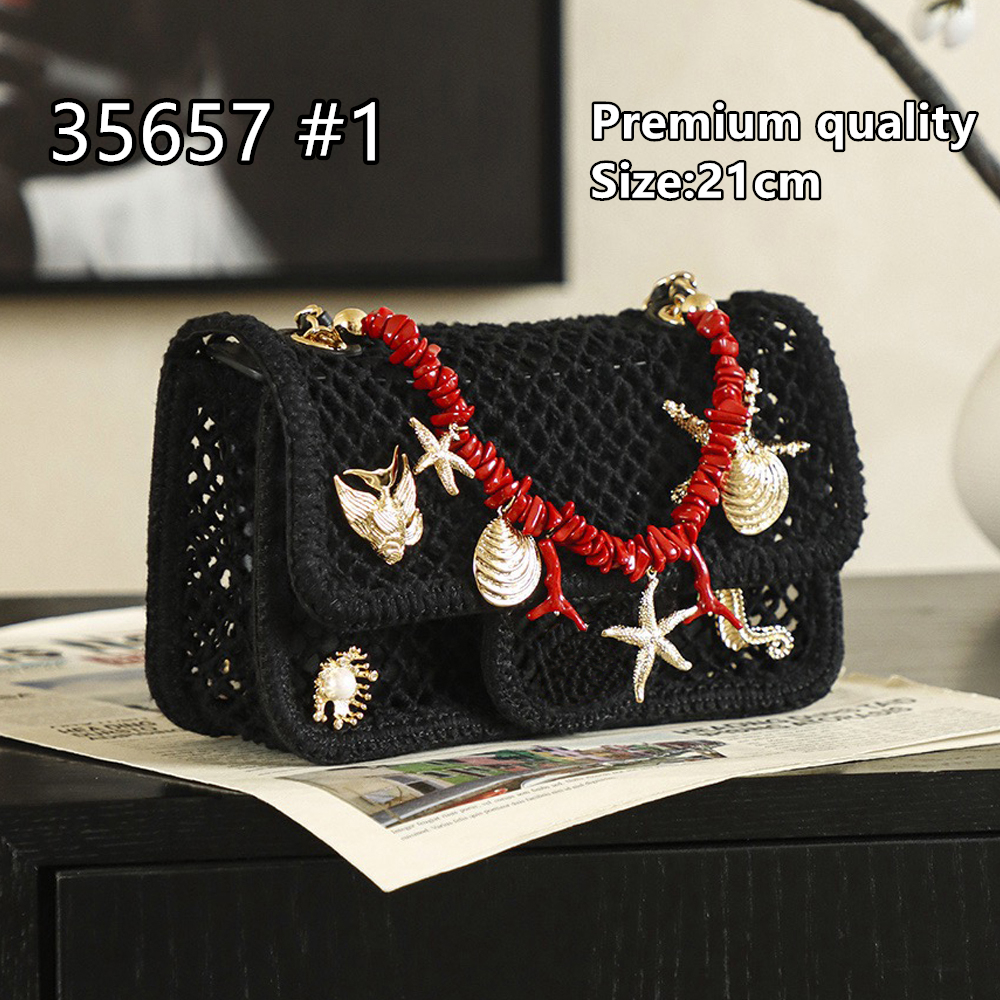 2026 New Handbag Crossbody Chain Bags Mesh Beach Star Sea Bell luxury designer